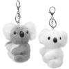 Auswalar 2 portachiavi a forma di koala, portachiavi carini, 12 cm, in morbido peluche, ciondolo a forma di koala, per borse, chiavi dell'auto, regalo unisex, Multicolore, Taglia unica