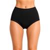 ShopMCR Confezione da 3 slip da donna a vita alta in cotone Maxi Mama Full Brief intimo donna ogni giorno mamma comfort fit elastico ragazze mutandine, Nero , 26-28