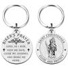 Richesele Portachiavi con preghiera per motociclisti, regalo sicuro per San Cristoforo, accessorio religioso per moto, da uomo, simbolo angelo custode per motociclisti