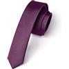 RBOCOTT Cravatta sottile da uomo tinta unita da 4 cm per affari e feste di nozze 4 cm, Viola scuro, Taglia unica