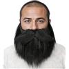 Linfairy Barba Sintetica Corta e riccia con Baffi Finti Costume e Festa di Halloween per Adulti (Nero)