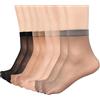 BROPAPA 12 paia di calze da donna velate alla caviglia, calze nude, estive, ultra sottili, alla moda, in seta, collant da donna