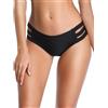 Ocean Blues Slip Bikini Donna in Nero, Taglia L - Vita Media con Tagli Laterali