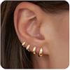 LunarCharm Set di 4 Paia di Orecchini in Oro, Set di Cerchi per Donna, Orecchini in Oro 14K, per Più Piercing, Gioielli per Cartilagine, Orecchini Statement con Confezione Regalo