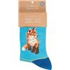 Wrendale Designs Wrendale SOCKC002 - Calzini per bambini Born to be Wild, volpe, turchese, dimensioni: 27-31, 1 paio, turchese, 27-31