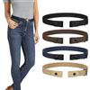 LEACOOLKEY Confezione da 4 cinture elastiche invisibili, senza fibbia, per donne e uomini, Nero+caffè+blu++bianco, Suit for waist size 34-50