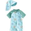 Generico Costume da Bagno per Neonato, Anti-UV, Tuta da Nuoto a Maniche Lunghe e Cappello Bagno Set UPF 5+ Protettivo in Neoprene Solare Muta Surf Swimsuit Spiaggia Mare Piscina, Spiaggia, Immersioni