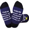 Jeasona Uncle Gifts - Calzini divertenti per fratello, 9-11, regalo di Natale per uomo, Zio blu, 9-11