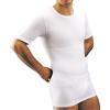 MANIFATTURA BERNINA Form 1005 (Taglia 6 Bianco) - Maglietta Termica Mezza Manica Intimo Uomo Lana e Cotone Fascia Vita incorporata
