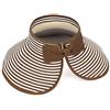 MK Matt KEELY - Cappello da spiaggia con paglia, da donna, pieghevole, a tesa larga, con fiocco Striscia marrone. Taglia unica