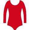 CRAZY CHICK ® Body da danza classica per ragazze Body da ginnastica nero a maniche lunghe e senza maniche - Body da danza per bambini piccoli (Manica intera rossa, 13 anni)