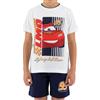 Disney Pixar Cars T-Shirt e Pantaloncini per Ragazzi, Pigiama 2 Pezzi per Bambino Design Lightning McQueen, Taglia 3 Anni | Bianco