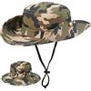 UTOWO Cappello da pescatore mimetico per ragazzi, colore verde militare, protezione solare, cappello da pesca a tesa larga, con cinturino sottogola, per bambini dai 7 ai 14 anni, Camo per 4-8t, 4-8 anni