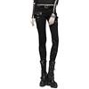 Devil Fashion Gothic - Pantaloni lunghi da donna alla moda, con tasche in pelle, stile steampunk, sexy, casual, punk Nero S