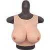 FHUILI Crossdressers Silicone Forme del Seno - Colletto Tondo del Silicone di Disegno False Boobs - realistici Falsi Seni per Crossdressing Travestiti Cosplay, G Coppa,A