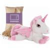 Habibi Plush Premium - 1931 Pegasus con corno glitterato, con cuscino a grani estraibili - Cuscino termico per riscaldare nel forno a microonde