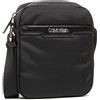 Calvin Klein Borsello Tracolla Uomo Reporter S, Borsa Crossbody Sportiva in Tessuto Tecnico con Logo a contrasto e Tasca Piatta Frontale, Nero, Taglia Unica