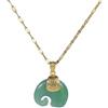CrownOfRibbons Collana da donna con elefante, gioiello portafortuna, test di guida, esami, matrimoni, Pietra Pietra Lega, Pietra