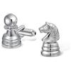 Generic Gemelli da uomo in ottone lucido con scacchi, Small, Ottone, acciaio