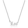 AFSTALR Collana con ciondolo a forma di lettera zodiacale inglese in argento/oro, regalo di compleanno, Leo, Acciaio inossidabile,