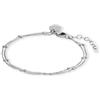 Purelei Liilii - Bracciale da donna a doppio filo - Bracciale a sfere in acciaio inox filigranato, placcato oro o argento - Bracciale da donna regolabile 16-19 cm - Gioiello minimalista per tutti i