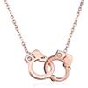 MiniJewelry Collana con manette da donna, poliziotto, Natale, amicizia, moglie, compleanno, in acciaio inox, oro rosa, argento, Zirconia cubica, Zirconia cubica