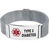 LSxAB Braccialetto Rosso per Allarme Medico per Uomini Donne Emergenza Primo Soccorso, Regolabile, Chiusura Magnetica, Bracciale in Acciaio Inox con Identificazione, 27 centimeters, Acciaio