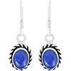 Sterling Silver Jewelry Orecchini pendenti da donna placcati in argento 925 da 3,15 ct, con pietre preziose naturali ovali, fatti a mano, Lapislazzuli Placcato argento, Lapislazzulo