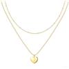 Avotto Collana in argento Sterling da donna in argento delicato a strati con iniziale A-Z, collana a doppio strato, regalo per ragazze, regalo di compleanno, 8 3/8, Argento sterling, Nessuna pietra