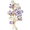 Generic CVNRCLP Elegante Spilla a Fiore Viola - Splendido Spillone con Strass di Cristallo Viola per Donne, Perfetto per la Decorazione di Zaino e Giacca