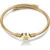 FGT Bracciali a polsino con cuore in oro con numero fortunato per compleanno 13 15 16 18 21 30 40 50 60 65 70 regali per figlia donne braccialetto braccialetto regolabile, Misura unica, Acciaio