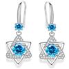 HEEYA Orecchini pendenti in argento Sterling per donne e ragazze, orecchini pendenti con zirconia cubica, orecchini ipoallergenici a forma di stella esagonale, per orecchie sensibili, regalo di