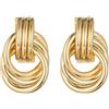 GAUEIOUR Orecchini pendenti geometrici dorati, orecchini vintage in metallo stile francese, per donne e ragazze, grossi e alla moda, con nodo a perno, gioielli lunghi intrecciati, gioielli alla moda,