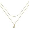 AUNEK Set di Collane a Strati Dorate per Donna, Pendente Solitario Delicato E Catena Intrecciata, Gioielli Minimalisti Regolabili, Confezione Regalo