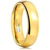 King Will Glory - Anello nuziale da uomo in carburo di tungsteno, 6 mm, placcato oro 24 carati, con finitura bombata e lucidata, misura 54-70 (17-22), 60.9 (19.4), Metallo non prezioso, Nessuna pietra