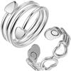 MagEnergy 2 anelli magnetici in rame da donna, 99,99% puro rame, con magnete e scatola regalo per gioielli, 8
