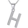 Morella Collana Donna con Ciondolo a Forma di Lettera H in Argento 925 rodiato, Lunghezza 45 cm
