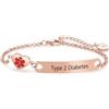 FGT Braccialetto ID per Avviso Medico in Oro Rosa per Uomo Donna Adulti, Gioielleria Medica di Emergenza, Cuore in Acciaio Inox, Bracciale Regolabile a Catena, One Size, Acciaio inossidabile, Non