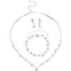 Laicaii Set di gioielli da donna, in argento Sterling 925, set di gioielli da sposa, collana e bracciale e orecchini, set per donne, collana di bigiotteria delicata in argento