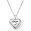 PHOCKSIN Collana con medaglione a forma di cuore per ragazze, medaglioni in argento per donne come regalo di compleanno con testo inciso portafoto che contiene immagini, 1.1 inches by 1.1 inches