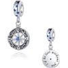 FGT Charm a forma di bussola con zirconia cubica, compatibile con braccialetti Pandora, Misura unica, Rame, Nessuna pietra preziosa