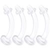 KJM FASHION 16 Gauge Clear Acrylic Curved Body Piercing Set of 4