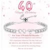 VEEDOFA Braccialetto tennis da donna, in argento Sterling, con cuore dell'infinito, ipoallergenico, regolabile, idea regalo per 30°, 40°, 50°, 60° compleanno, con biglietto per mamma, nonna, 7 inches