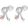 CELESTIA Nome Orecchini Punto Luce Argento 925 Orecchini con Iniziale Lettera R Regalo Laurea Ragazza Amicizia Donna