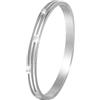 MILAKOO Bracciale da Donna in Acciaio inossidabilecon Zirconi Largo 6mm con Chiusura A Bracciale (Argento)