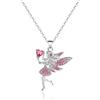CERSLIMO Collana con fata per ragazze adolescenti, con cristalli arcobaleno per ragazze, adorabile collana ballerina per ragazze, regalo di Natale | Regali di danza per ragazze, Zirconia cubica, Non