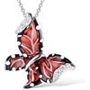 namana Collana Donna Argento 925 con Ciondolo Farfalla Rosso Borgogna, Collana Farfalla Rosso Bordeaux per Donna e Ragazza, Collana Donna in Smalto Granato, Catena e Ciondolo con Smalto Colorato