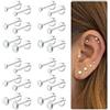 Kakonia 12 Paia 20G Acciaio Inossidabile CZ Orecchini a perno per Donna Uomo Cartilagine Helix Orecchini a perno Set Rotondo Cubic Zirconia Vite Posteriore Piana Stud Ear Piercing