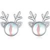 Shuxin Orecchini natalizi per donne e ragazze, ipoallergenici, a forma di albero di Natale, fiocchi di neve, regali festivi per feste di Natale, 10 mm, Zirconia cubica, Zirconia cubica