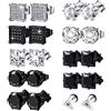 GoPaw 10 Paia Uomo Piazza Diamante Stud Orecchini Argento Nero Cubic Zirconia Ragazzi Orecchini Uomo Piazza Stud Orecchini per Uomini Donne Ragazze 8MM